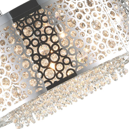 Bubbles 11 Light Drum Shade Chandelier With Chrome Finish