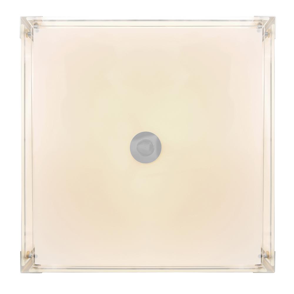 Lucie 3 Light 14in Chrome Square Drum Shade Flush Mount