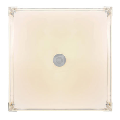 Lucie 3 Light 14in Chrome Square Drum Shade Flush Mount