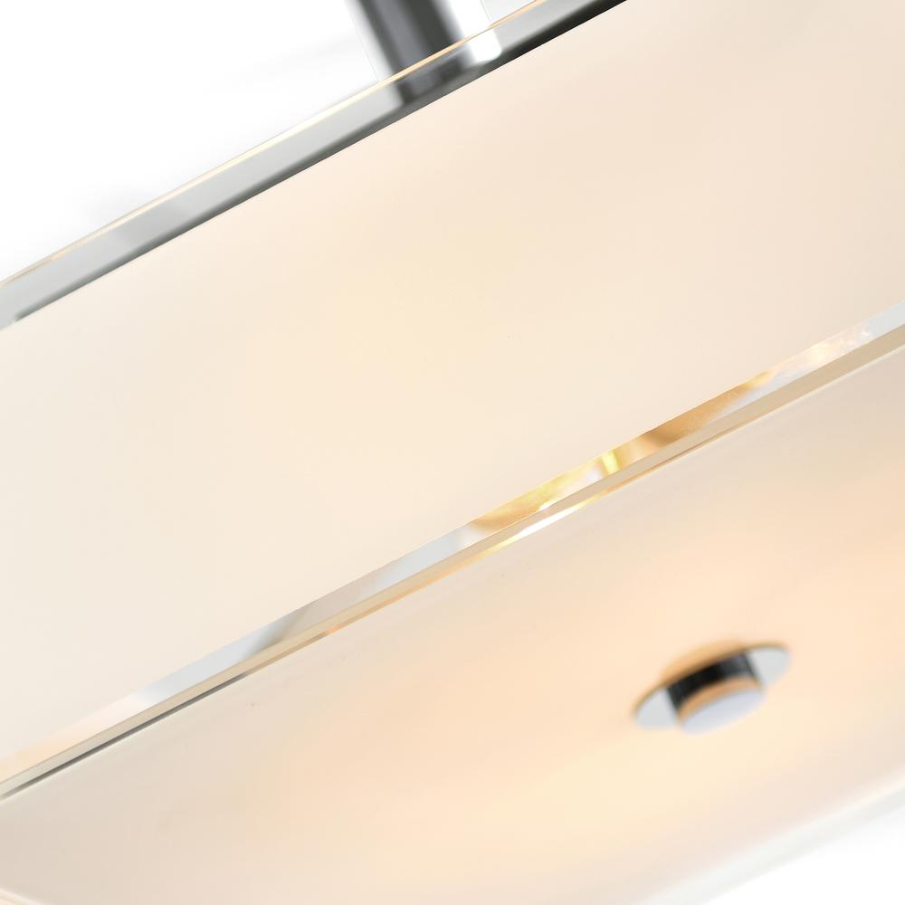 Lucie 3 Light 14in Chrome Square Drum Shade Flush Mount