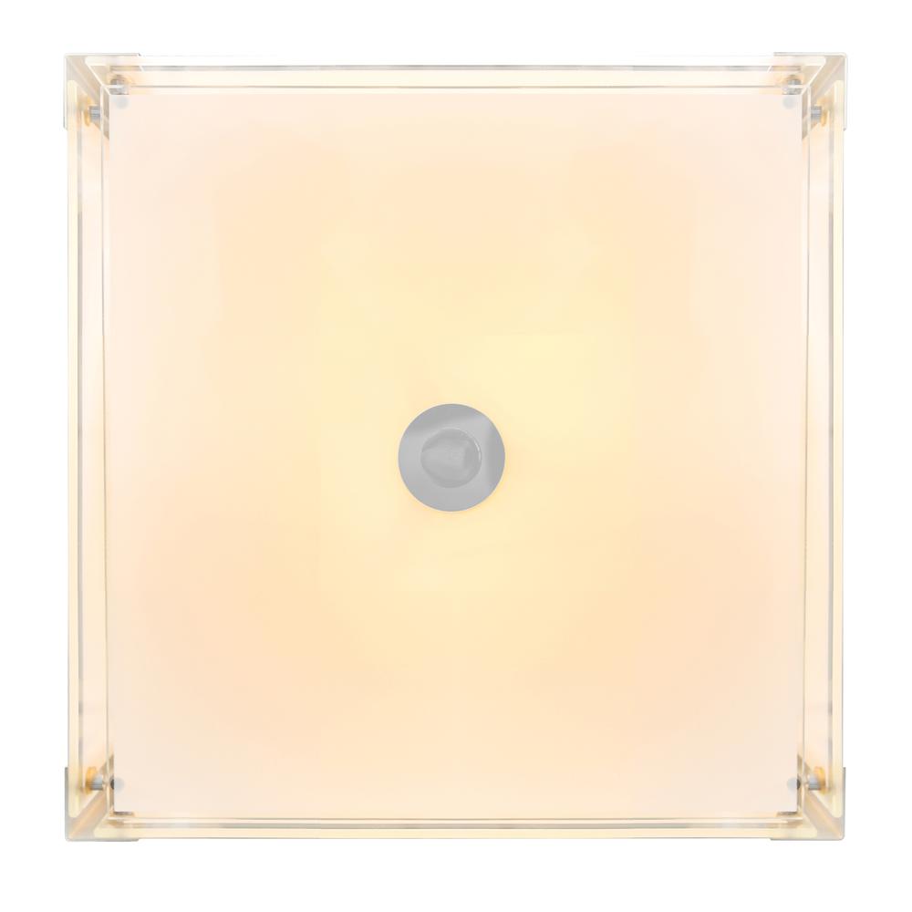 Lucie 4 Light 17in Chrome Square Drum Shade Flush Mount