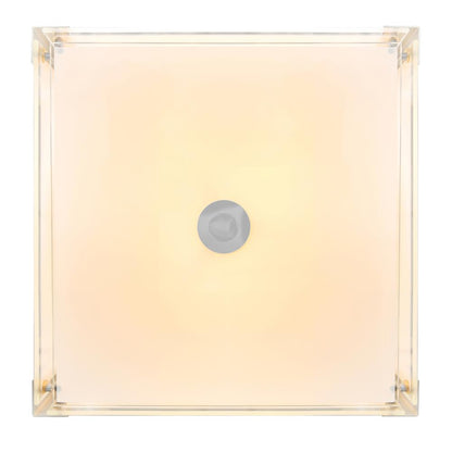 Lucie 4 Light 17in Chrome Square Drum Shade Flush Mount
