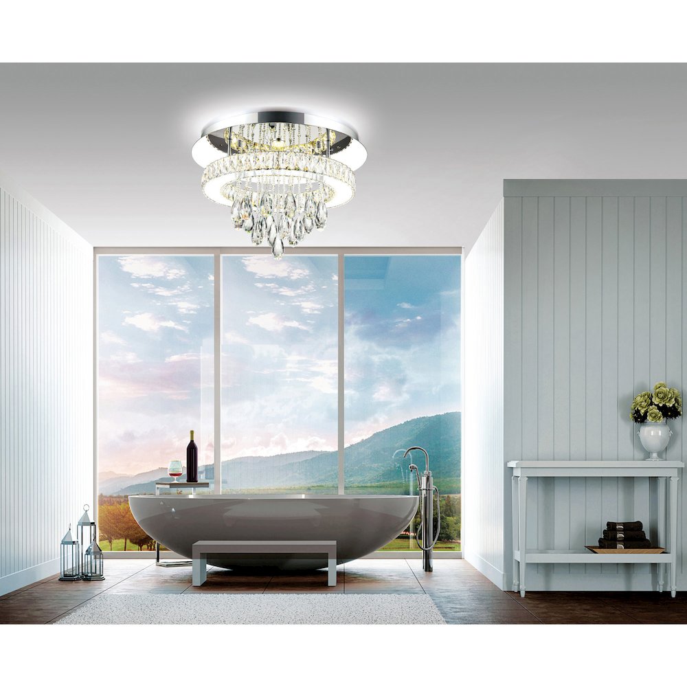Veil Integrated LED Chrome Flush Mount