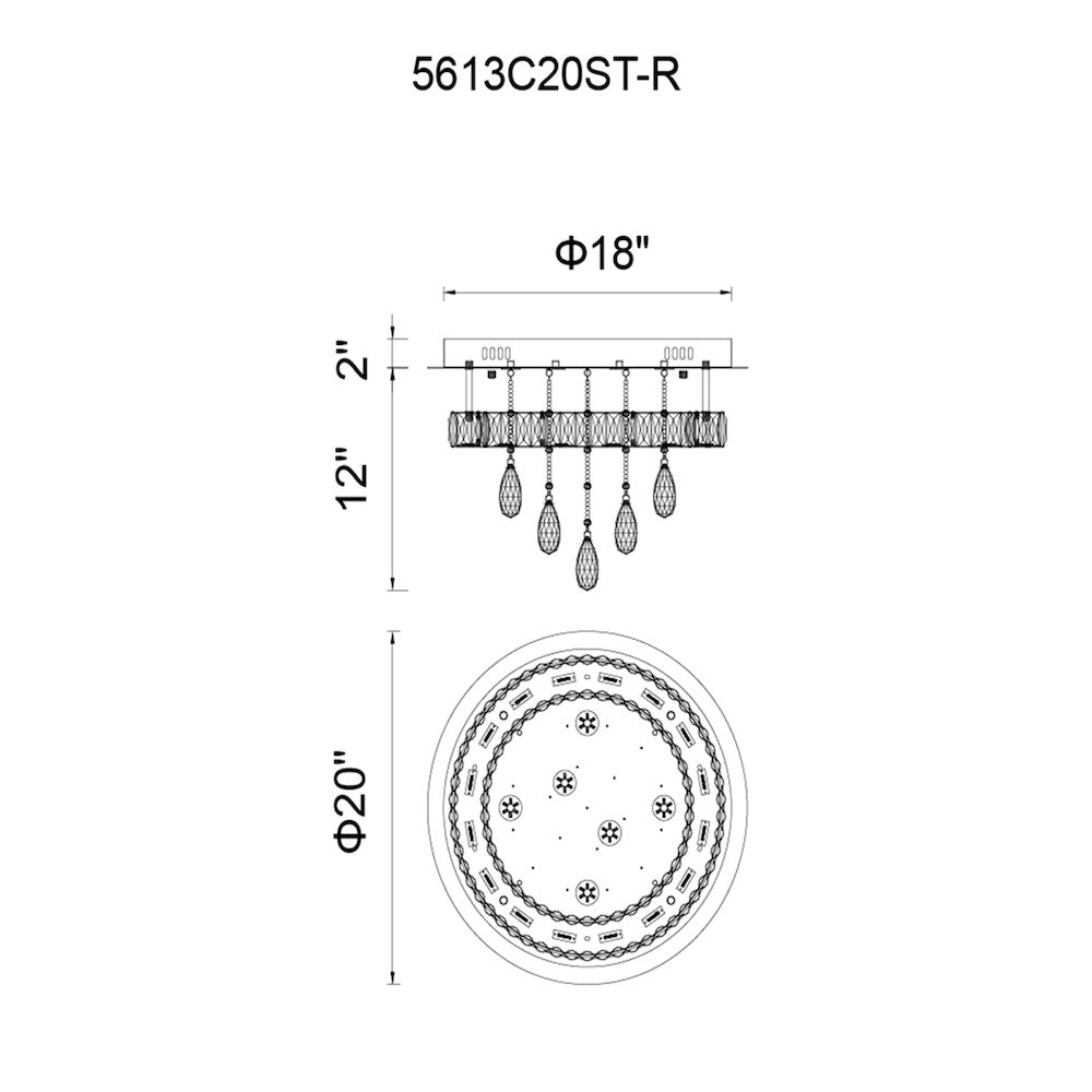 Veil Integrated LED Chrome Flush Mount