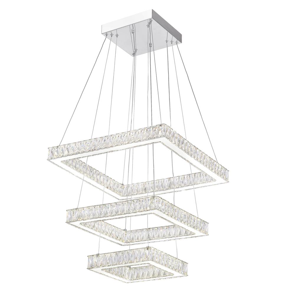 Florence Integrated LED 3-Tier Chrome Chandelier