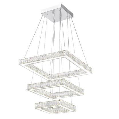 Florence Integrated LED 3-Tier Chrome Chandelier
