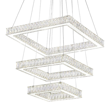 Florence Integrated LED 3-Tier Chrome Chandelier