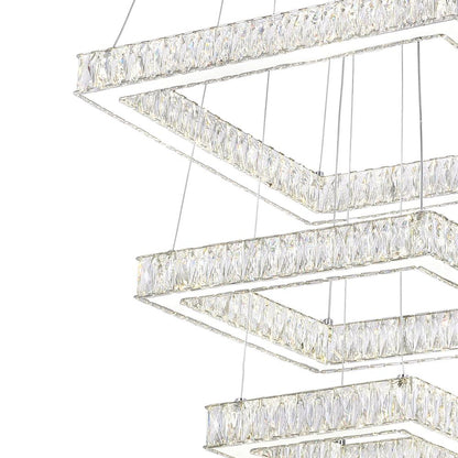 Florence Integrated LED 3-Tier Chrome Chandelier