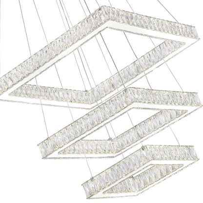 Florence Integrated LED 3-Tier Chrome Chandelier