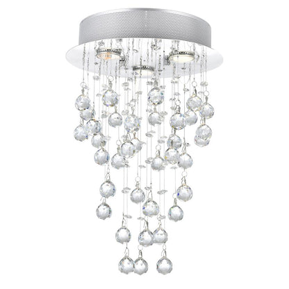 Rain Drop 3 Light 12in Chrome Chandelier