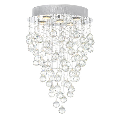 Rain Drop 5 Light 16in Chrome Chandelier