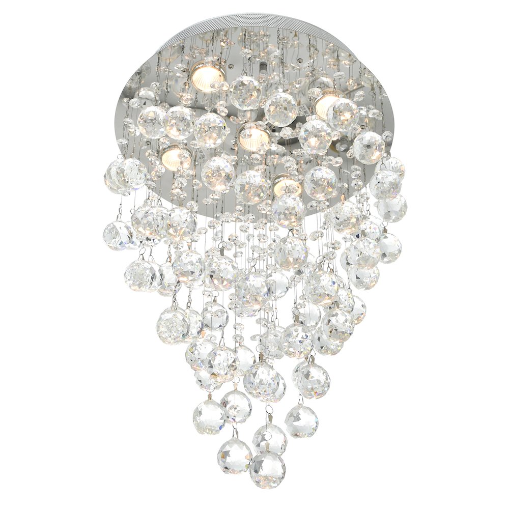 Rain Drop 5 Light 16in Chrome Chandelier