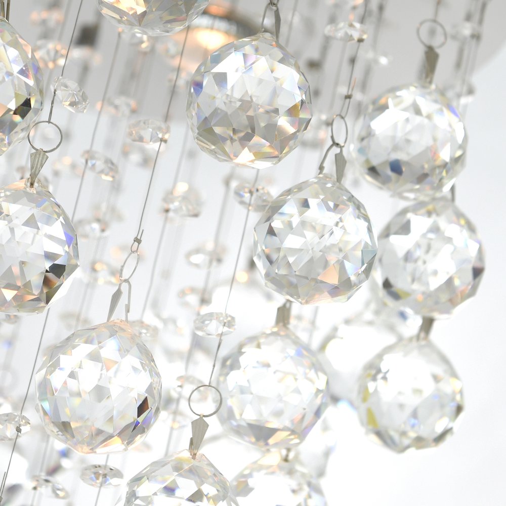 Rain Drop 5 Light 16in Chrome Chandelier