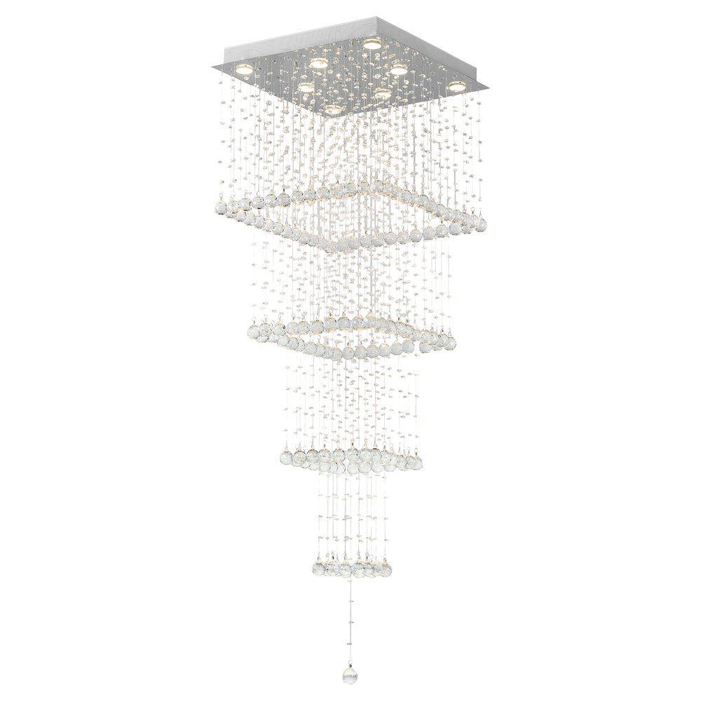 Square 8 Light Chandelier With Chrome Finish