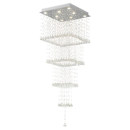 Square 8 Light Chandelier With Chrome Finish