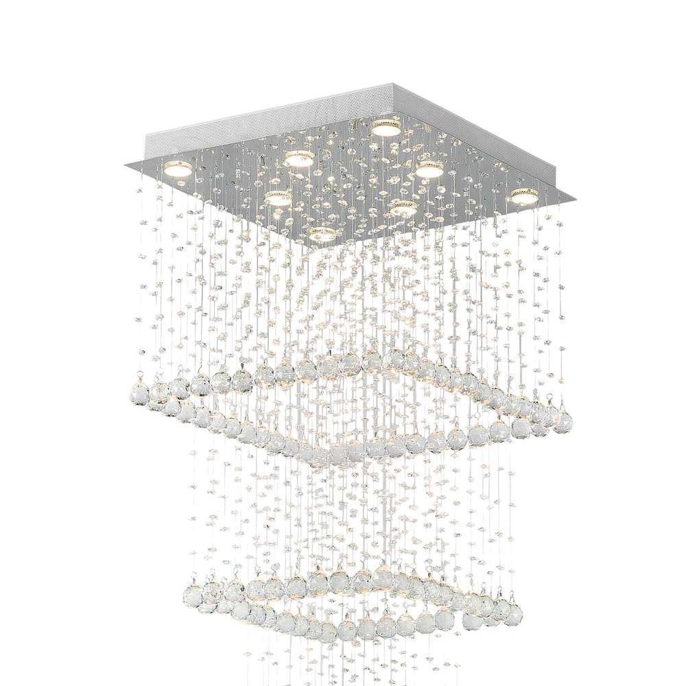 Square 8 Light Chandelier With Chrome Finish