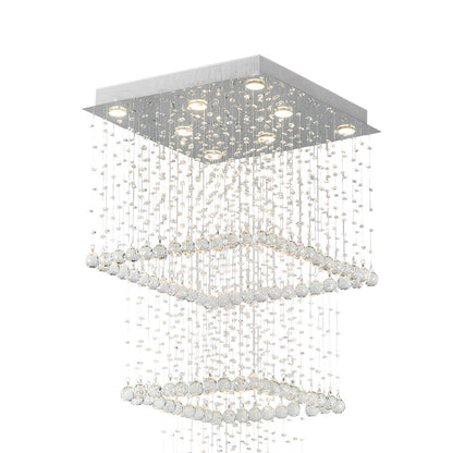 Square 8 Light Chandelier With Chrome Finish