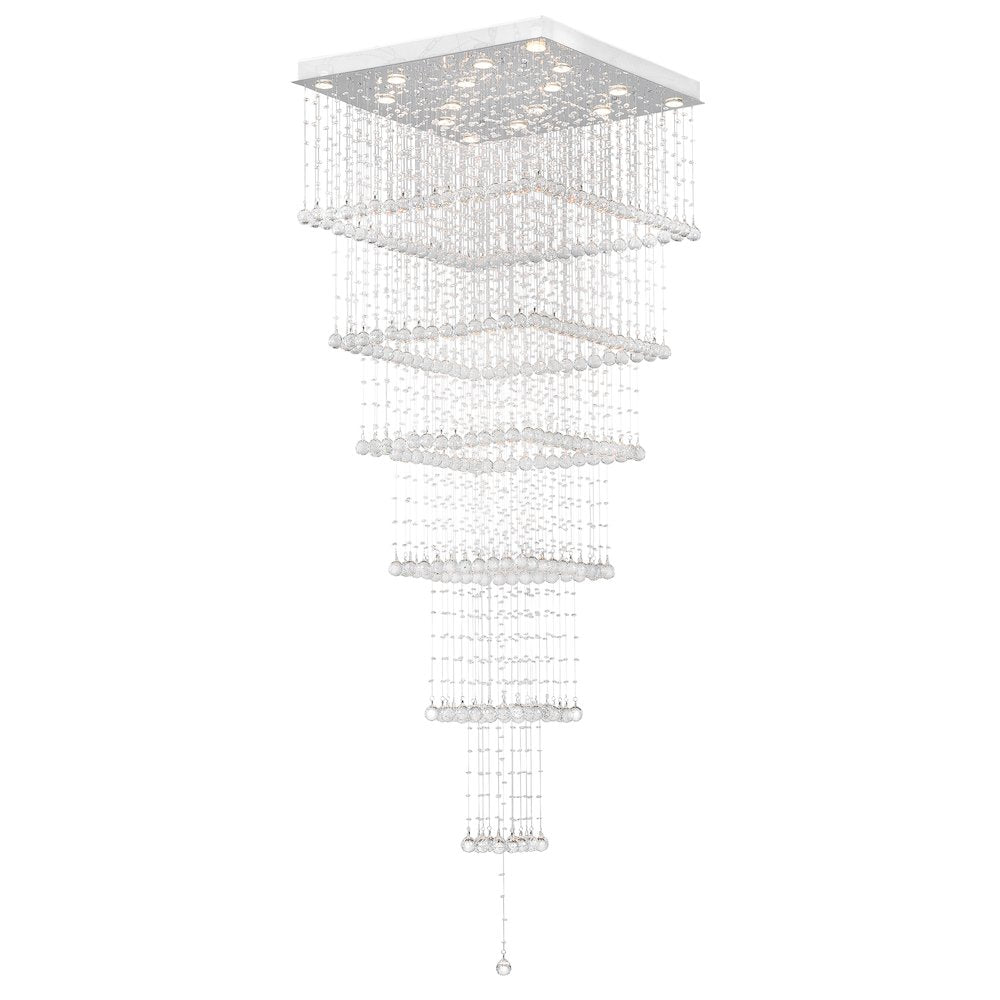 Square 16 Light Chandelier With Chrome Finish