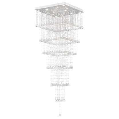 Square 16 Light Chandelier With Chrome Finish