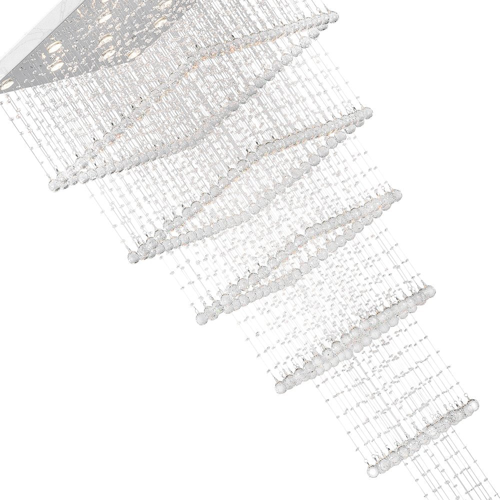 Square 16 Light Chandelier With Chrome Finish