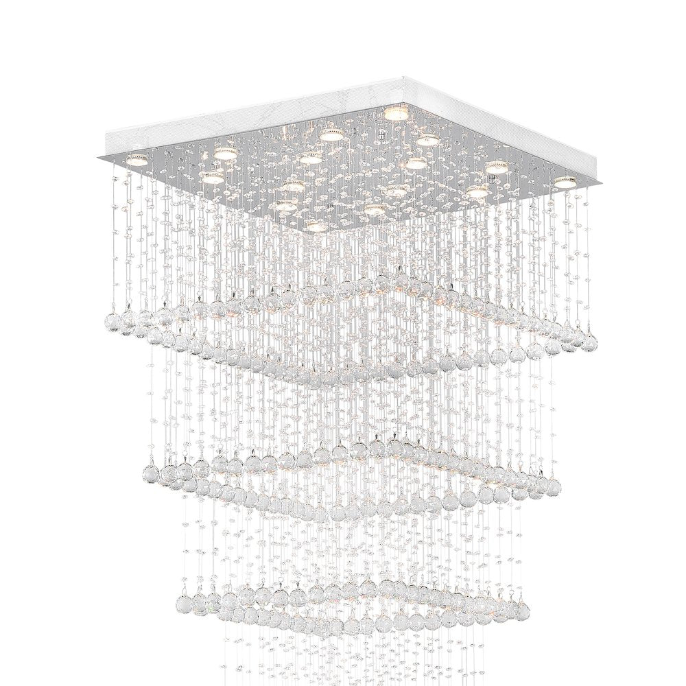 Square 16 Light Chandelier With Chrome Finish