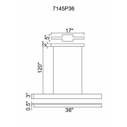 Krista Integrated LED 36in Satin Black Chandelier