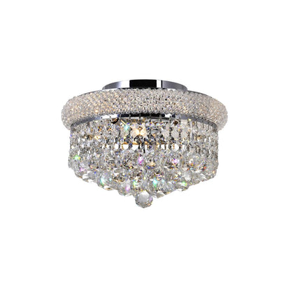 Empire 3 Light 12in Chrome Flush Mount with Crystals