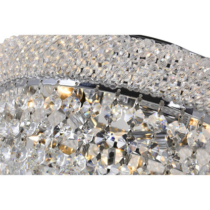 Empire 3 Light 12in Chrome Flush Mount with Crystals