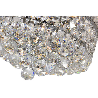 Empire 3 Light 12in Chrome Flush Mount with Crystals