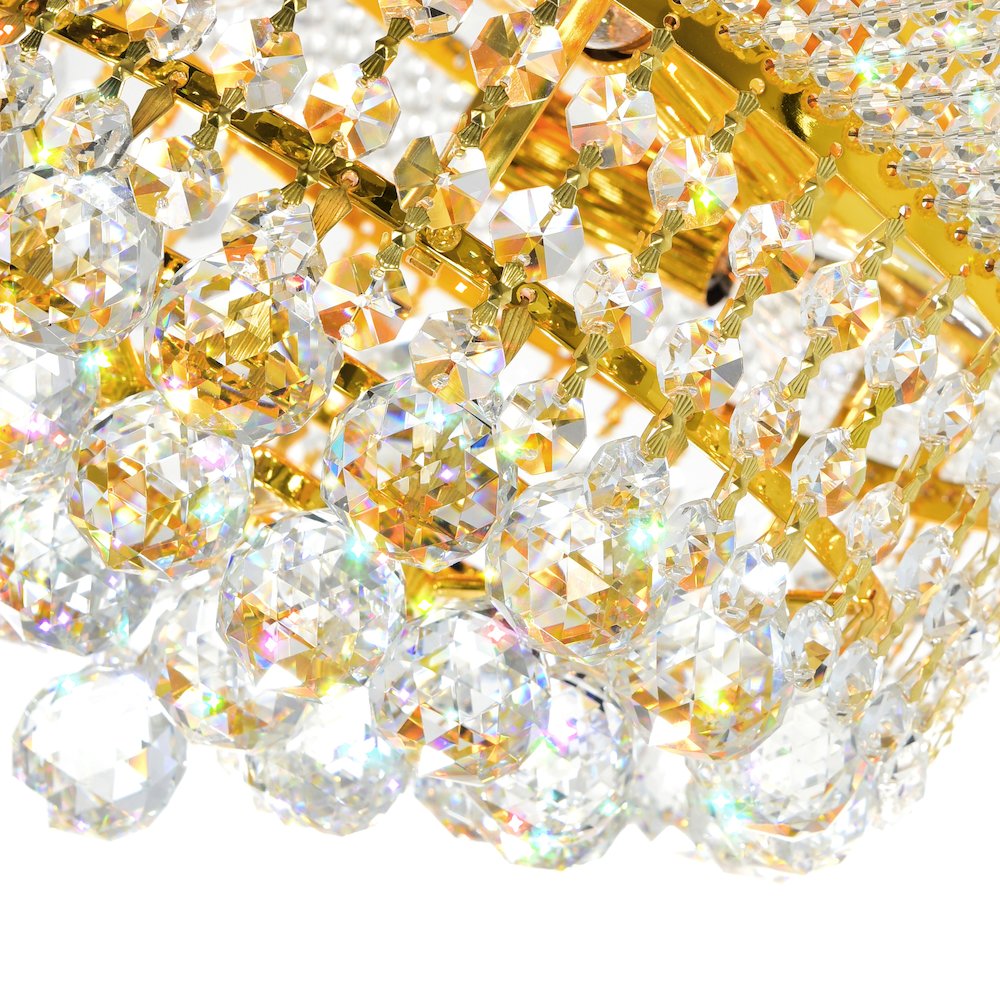 Empire 3 Light 12in Gold Flush Mount with Crystals