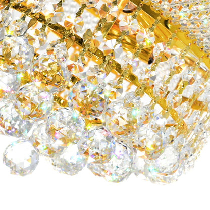 Empire 3 Light 12in Gold Flush Mount with Crystals