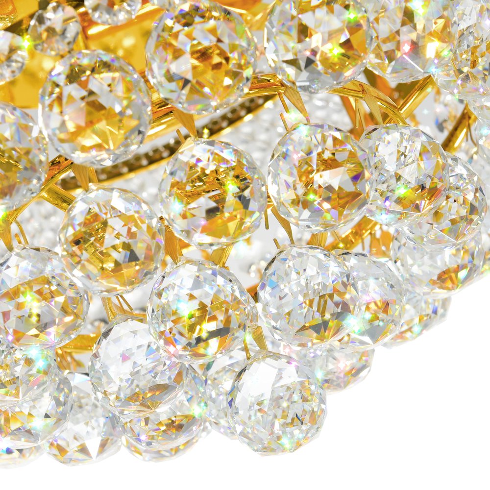 Empire 3 Light 12in Gold Flush Mount with Crystals