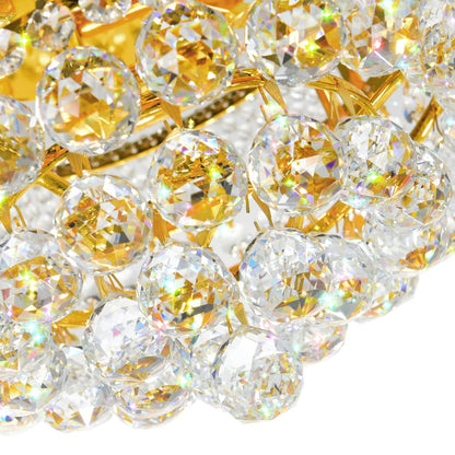 Empire 3 Light 12in Gold Flush Mount with Crystals