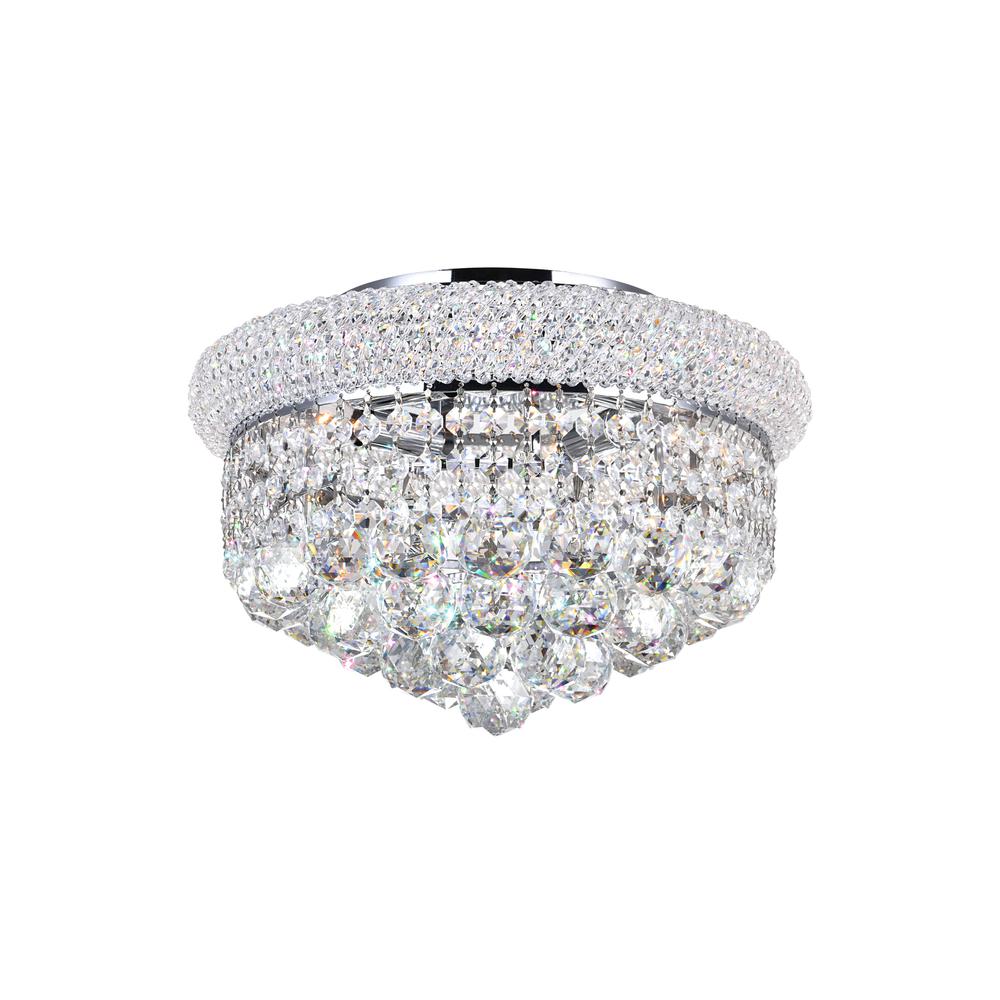 Empire 4 Light 14in Chrome Flush Mount with Crystals
