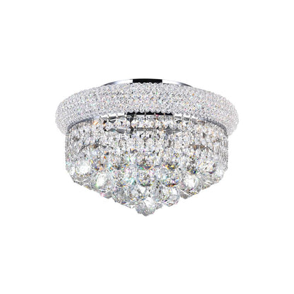 Empire 4 Light 14in Chrome Flush Mount with Crystals