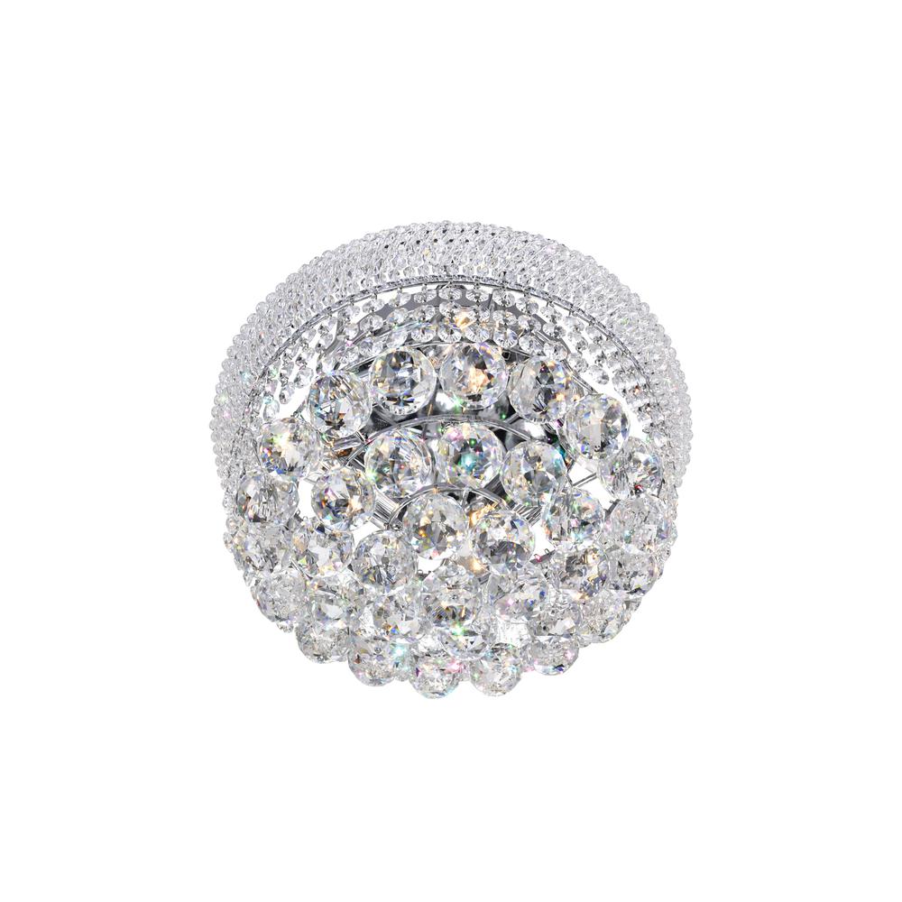 Empire 4 Light 14in Chrome Flush Mount with Crystals