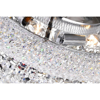 Empire 4 Light 14in Chrome Flush Mount with Crystals