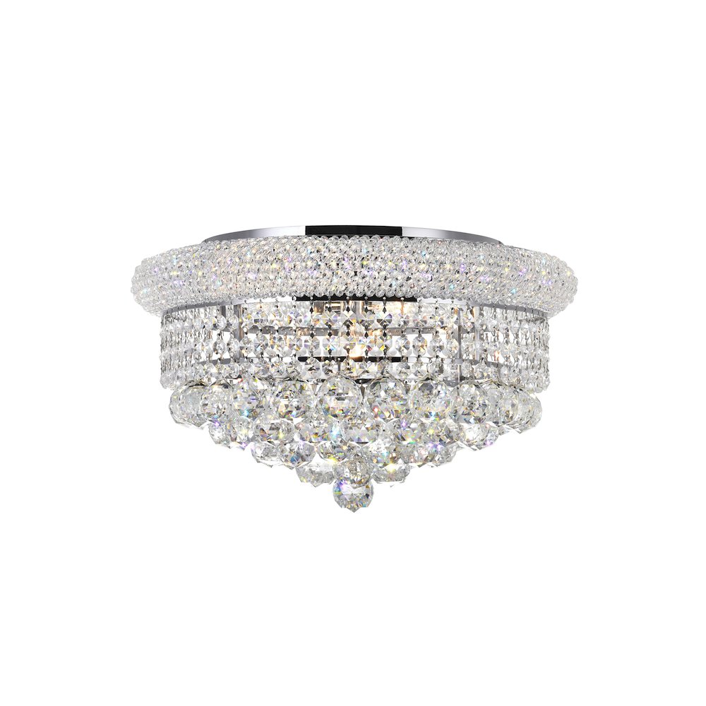 Empire 8 Light 20in Chrome Flush Mount with Crystals