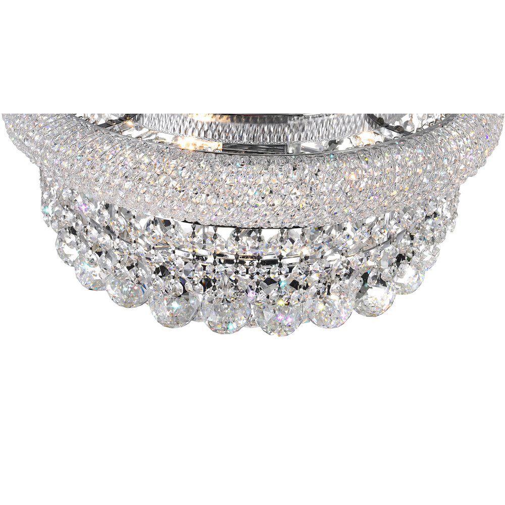 Empire 8 Light 20in Chrome Flush Mount with Crystals