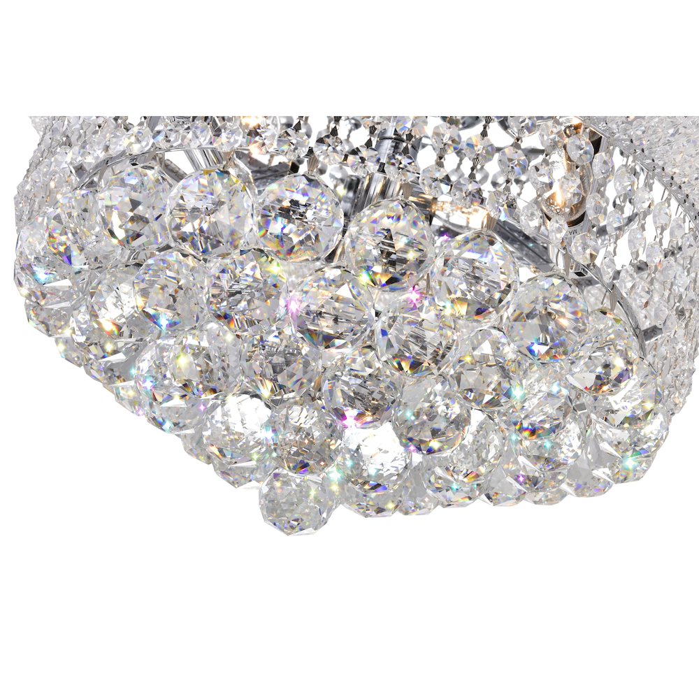Empire 8 Light 20in Chrome Flush Mount with Crystals