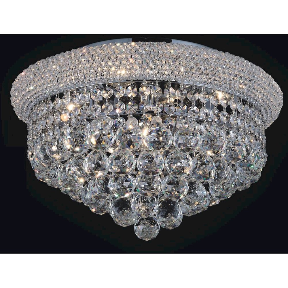 Empire 8 Light 20in Chrome Flush Mount with Crystals