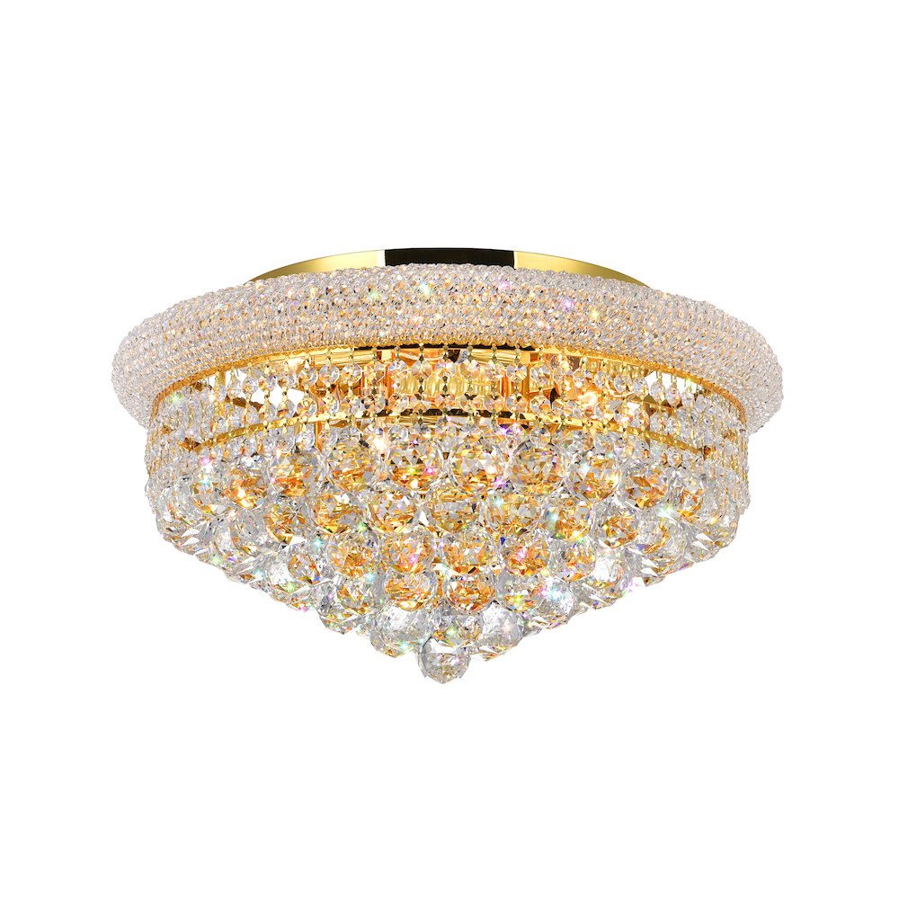 Empire 8 Light 20in Gold Flush Mount with Crystals
