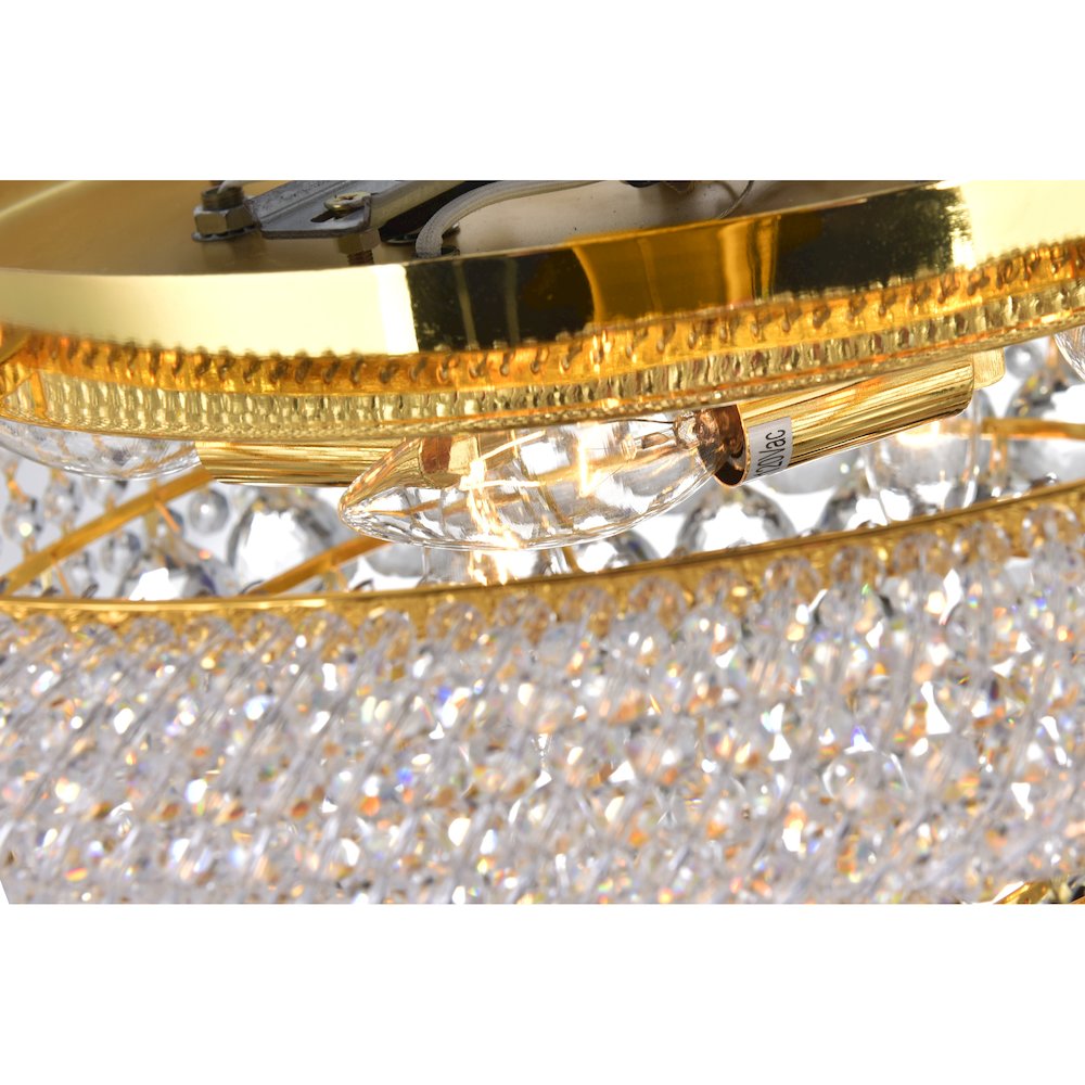 Empire 8 Light 20in Gold Flush Mount with Crystals