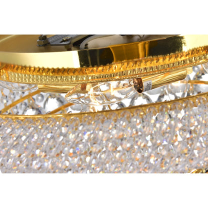 Empire 8 Light 20in Gold Flush Mount with Crystals
