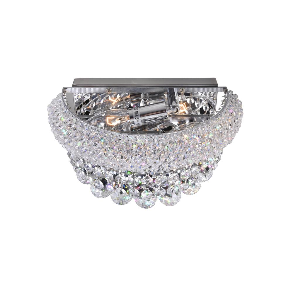 Empire 2 Light 12in Chrome Wall Sconce with Crystals