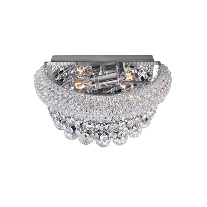 Empire 2 Light 12in Chrome Wall Sconce with Crystals