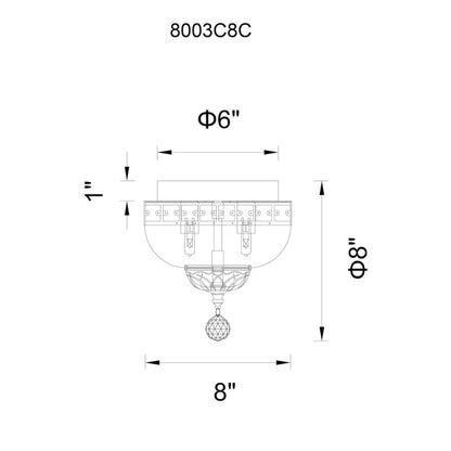 Stefania 2 Light Chrome Flush Mount
