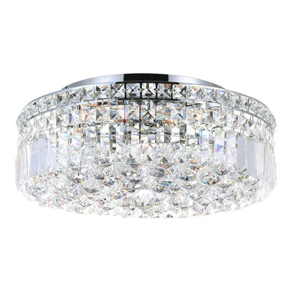Colosseum 5 Light 16in Chrome Flush Mount with Crystals