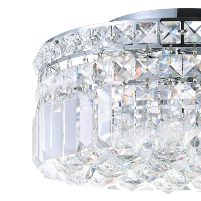 Colosseum 5 Light 16in Chrome Flush Mount with Crystals
