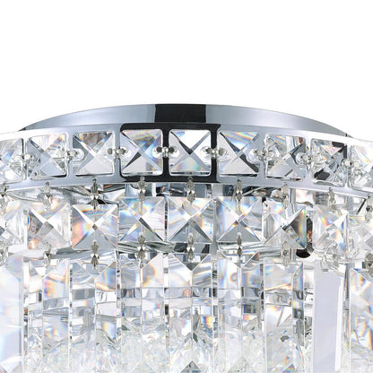 Colosseum 5 Light 16in Chrome Flush Mount with Crystals
